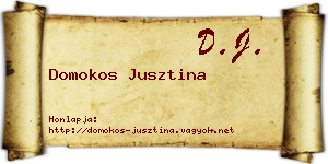 Domokos Jusztina névjegykártya