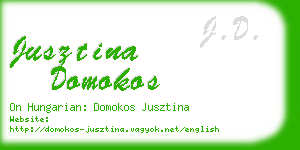 jusztina domokos business card